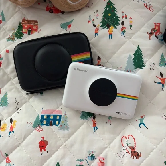 Polaroid White Snap Touch Camera with Rainbow Accent